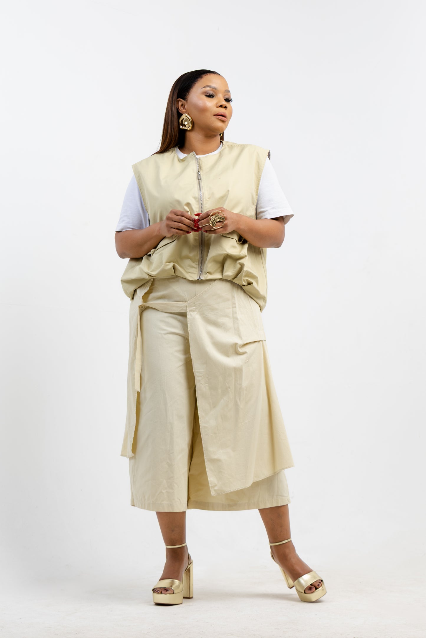 STRUCTURED PALLAZO BUTTER YELLOW