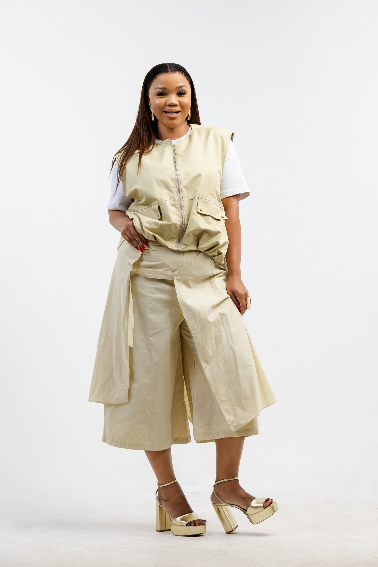 STRUCTURED PALLAZO BUTTER YELLOW