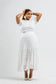 White pleat lace skirt