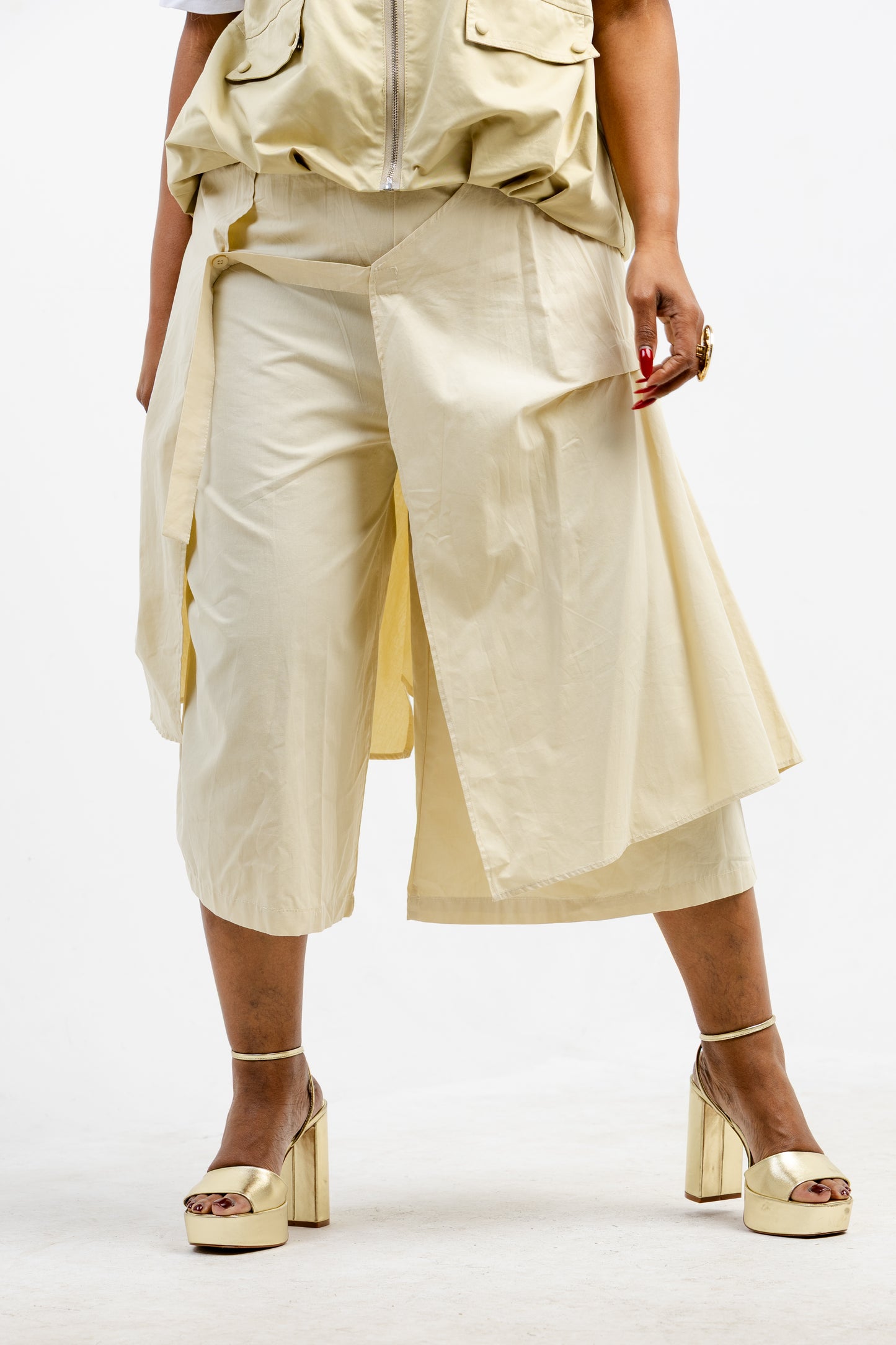 STRUCTURED PALLAZO BUTTER YELLOW