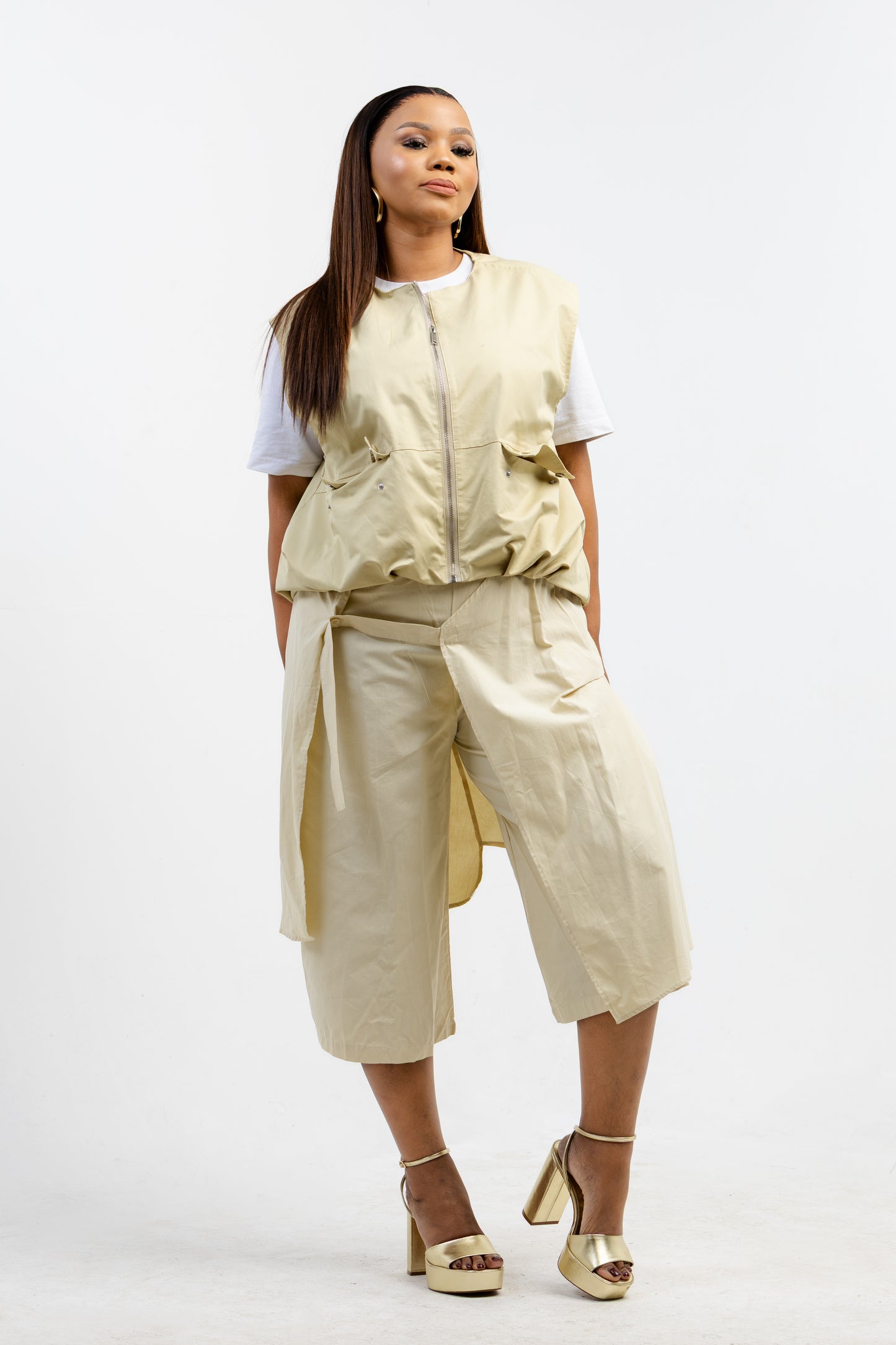 STRUCTURED PALLAZO BUTTER YELLOW
