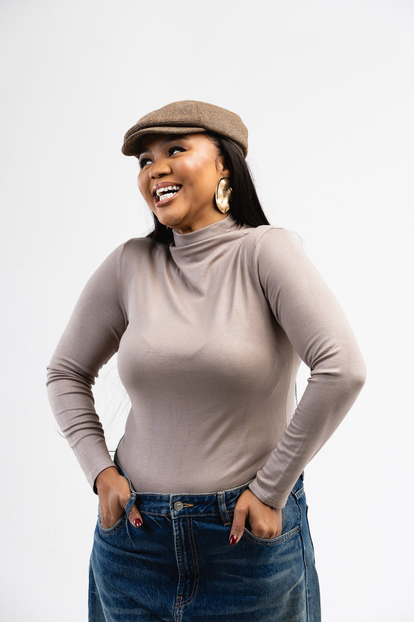 Taupe turtleneck