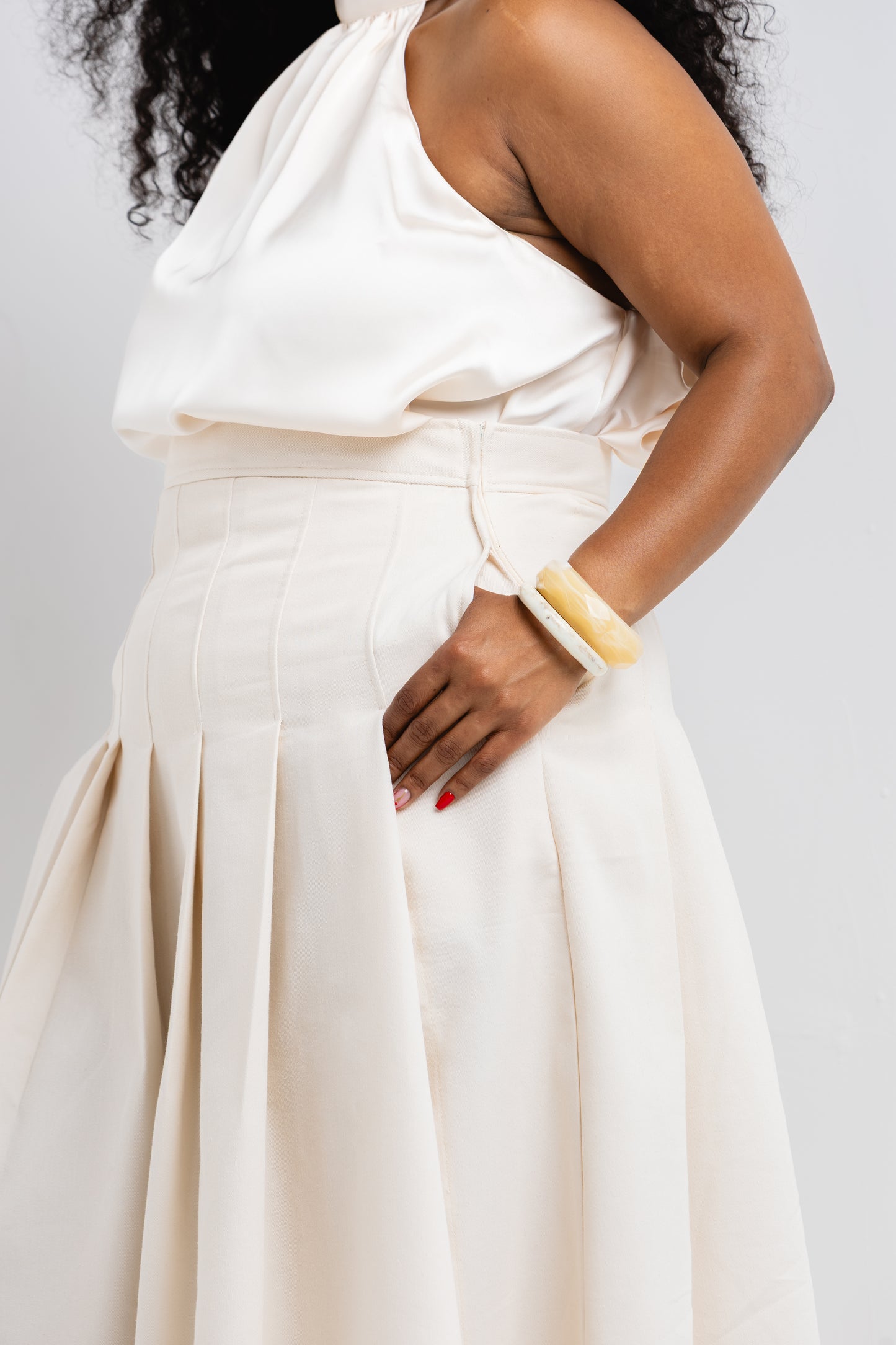 GRACE PLEATED MIDI SKIRT