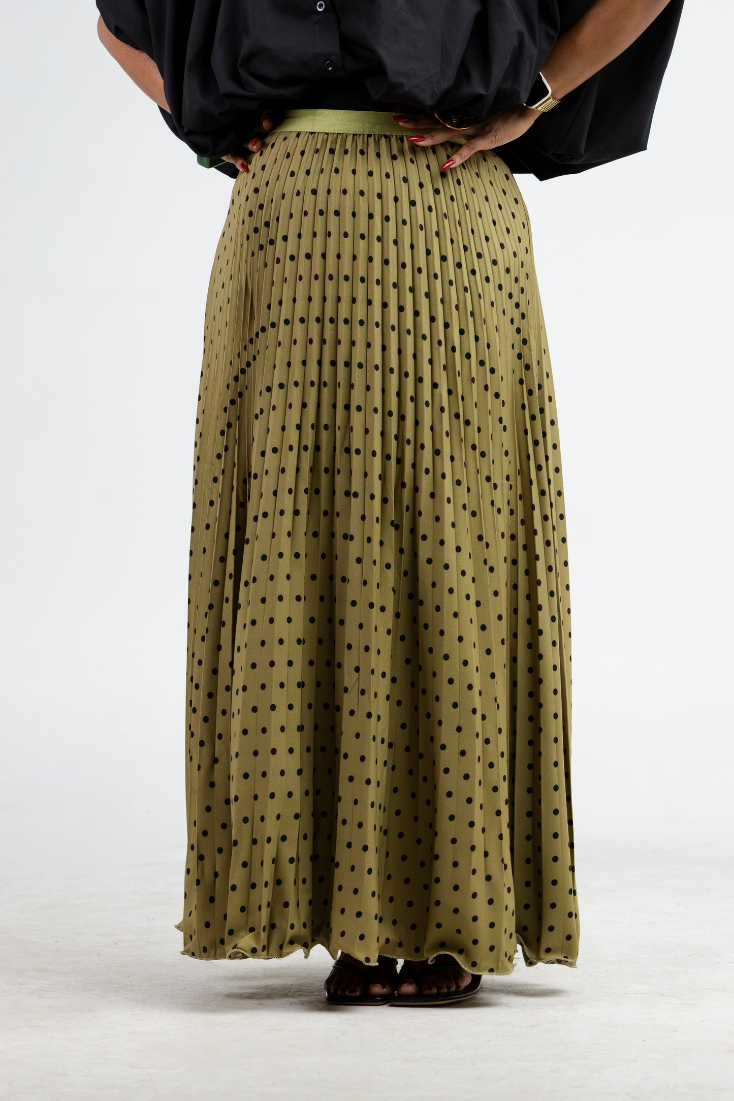 Dotty Olive Skirt