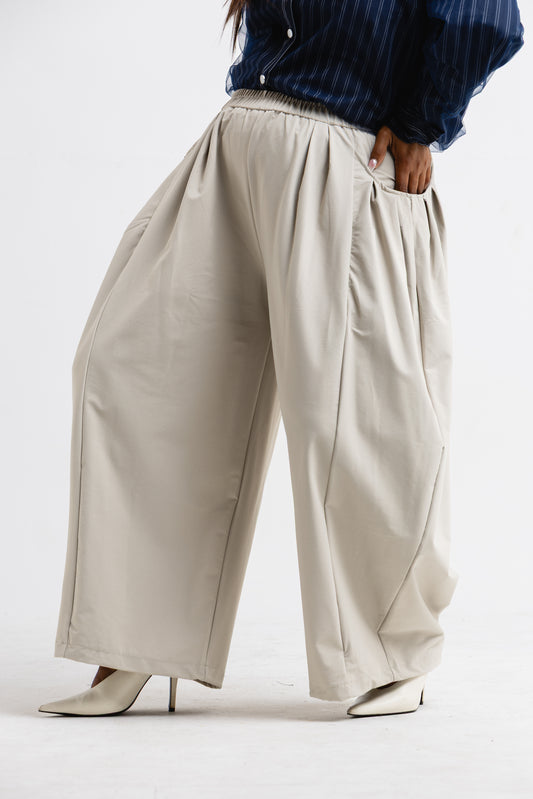 IVORY BARREL PANTS