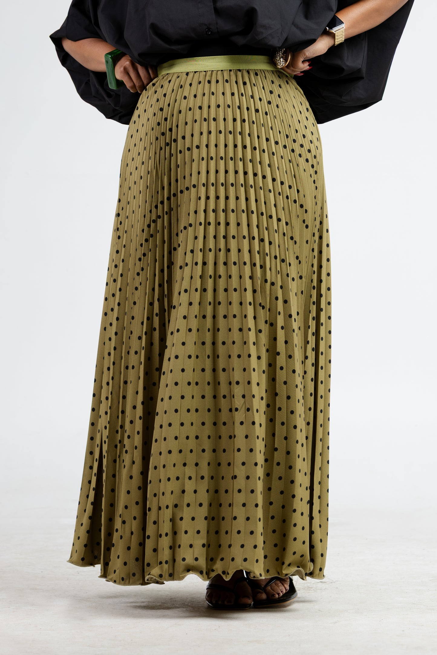 Dotty Olive Skirt