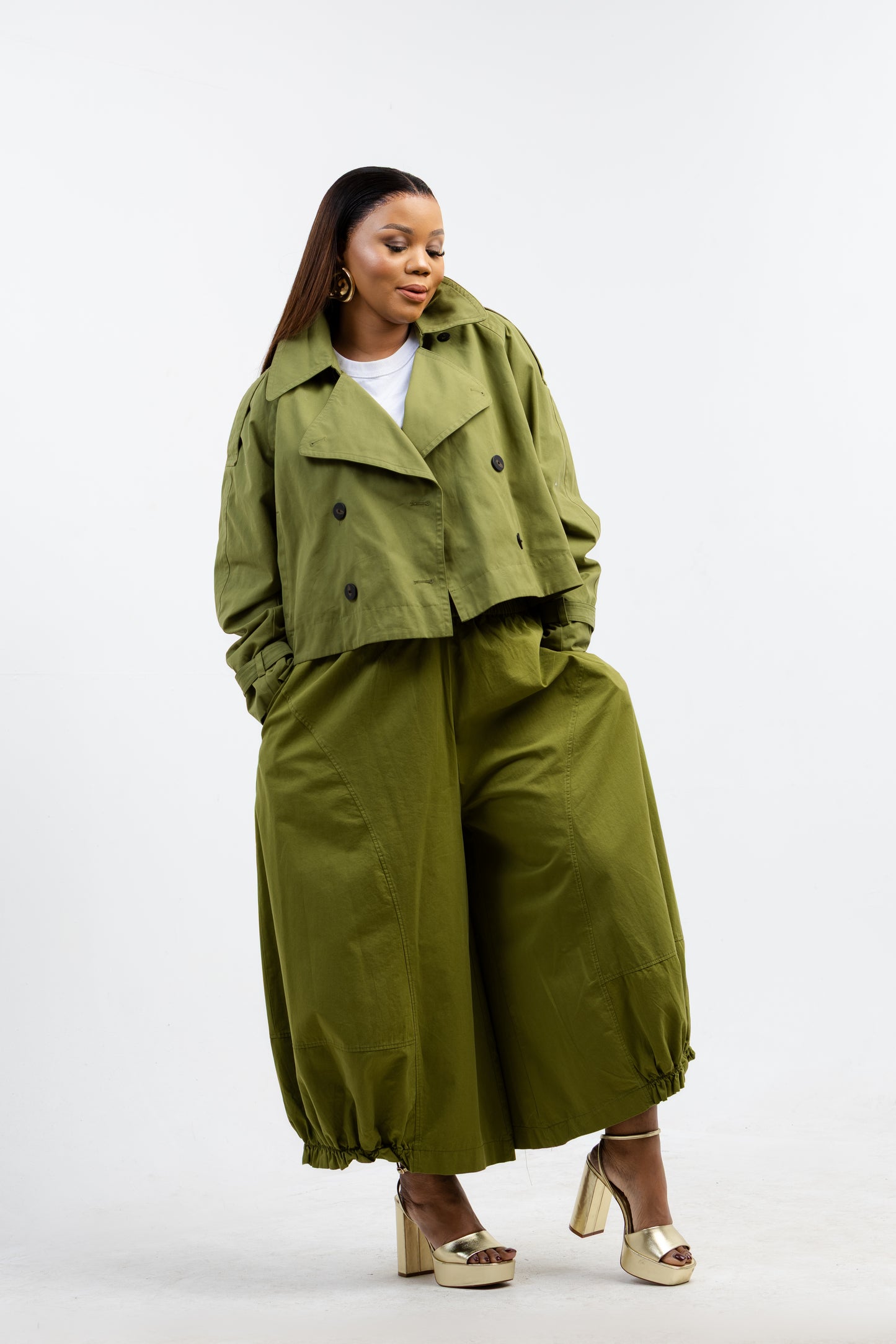 OLIVE STUDIO BARREL PANT