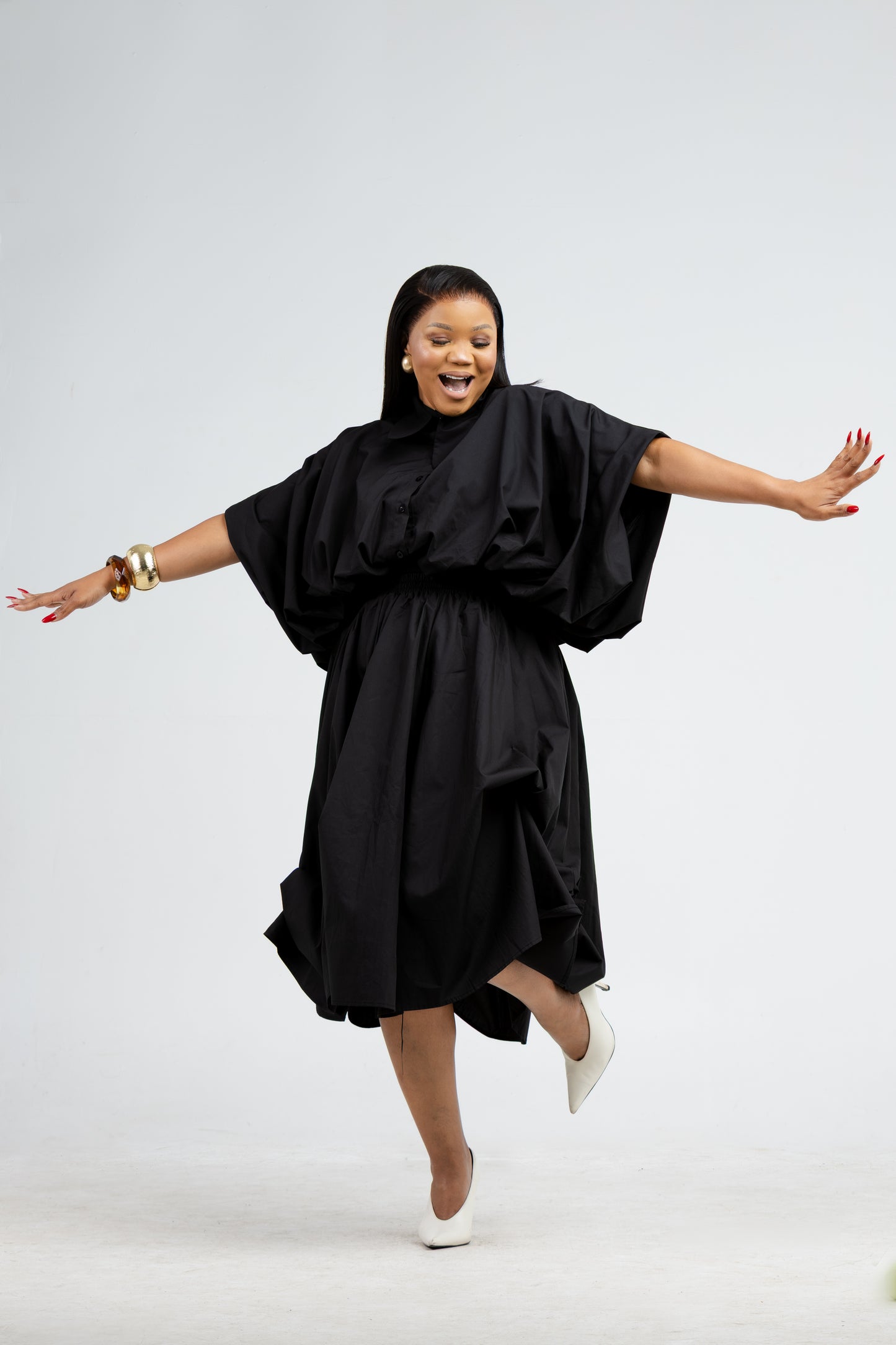 Black Puff Hem Skirt