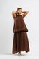 Brown balloon skirt set