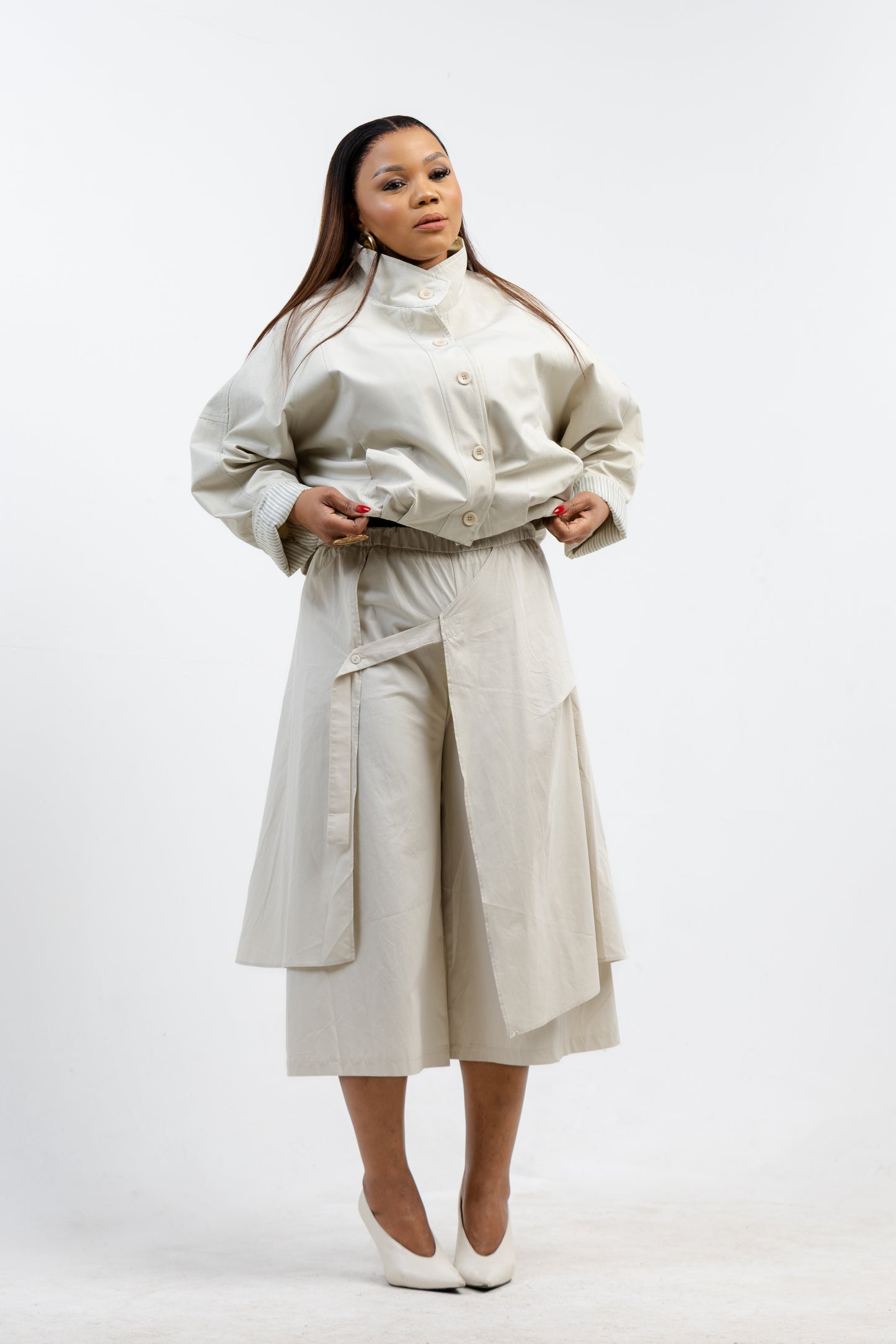 STRUCTURED PALLAZO BEIGE