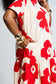Red Print Drop-waist Dress