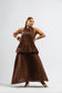 Brown balloon skirt set