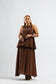 Brown balloon skirt set