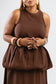 Brown balloon skirt set