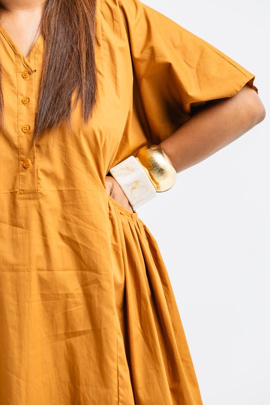 Brown shirt dress