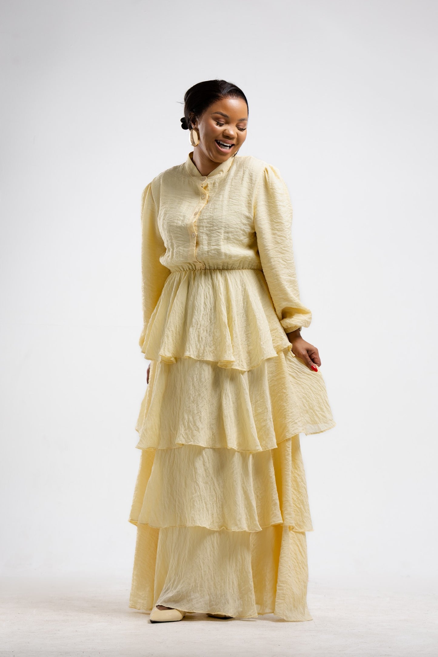 Butter Layered Ruffle Dress