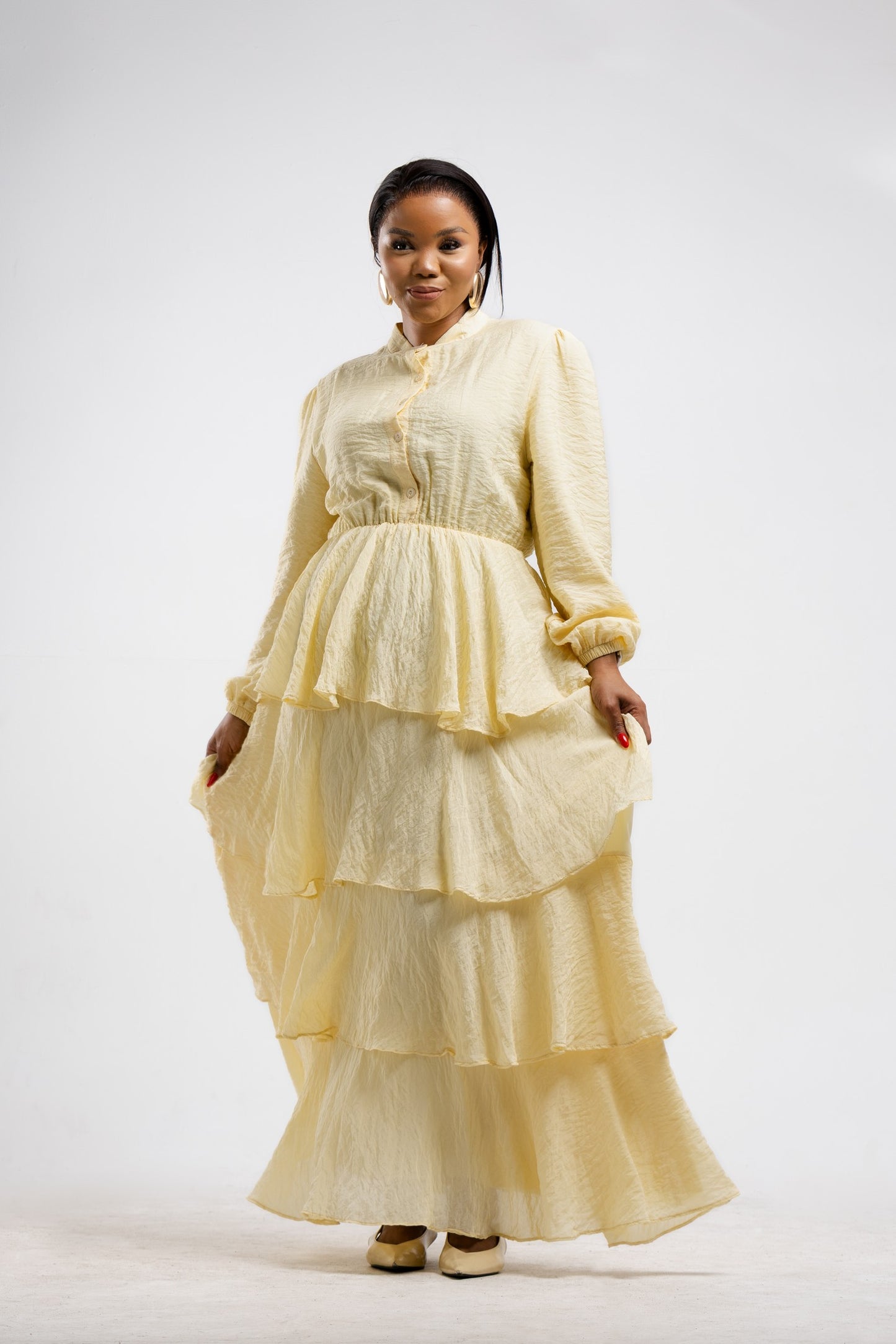 Butter Layered Ruffle Dress