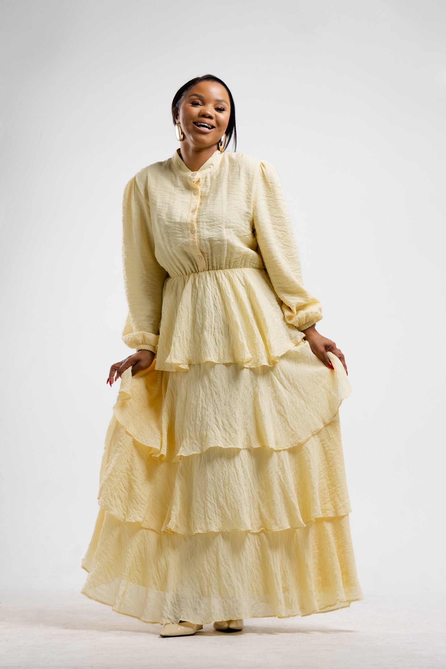 Butter Layered Ruffle Dress