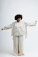 Cream Cinched Waist Balloon Jacket