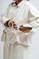 Cream Cinched Waist Balloon Jacket