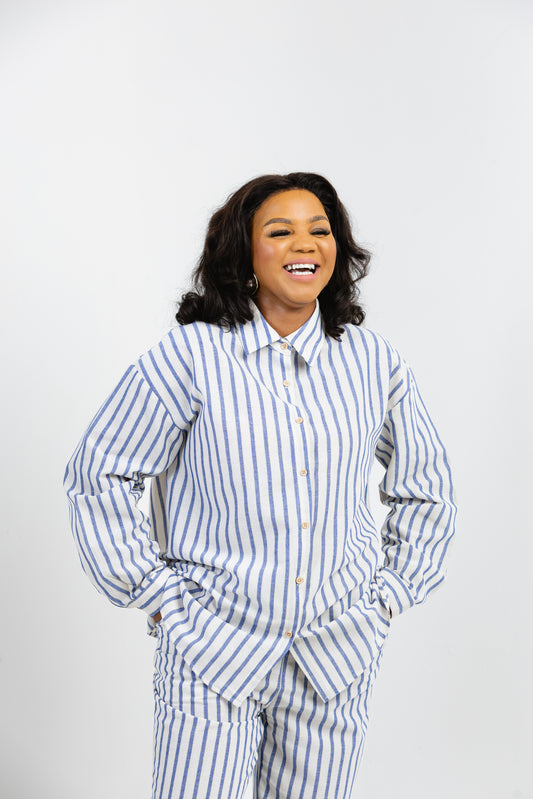 Striped Blue Lounge Set