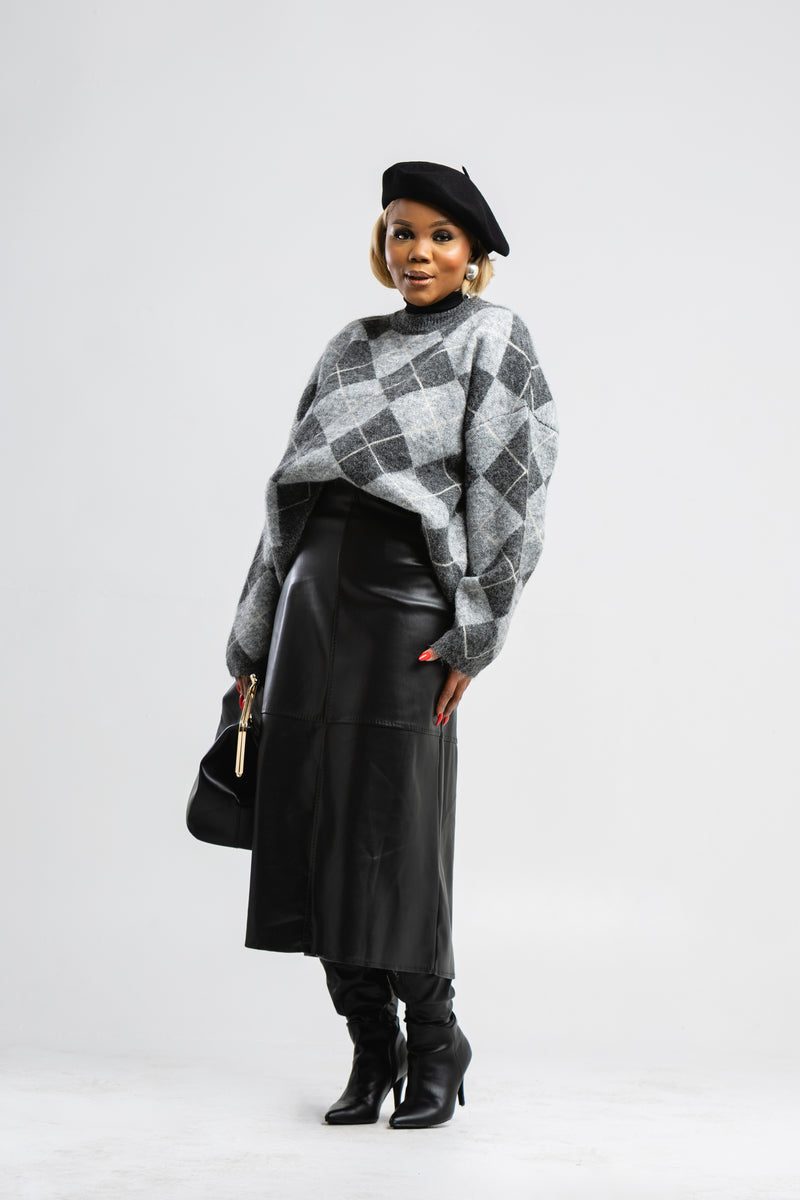 Grey diamond jumper