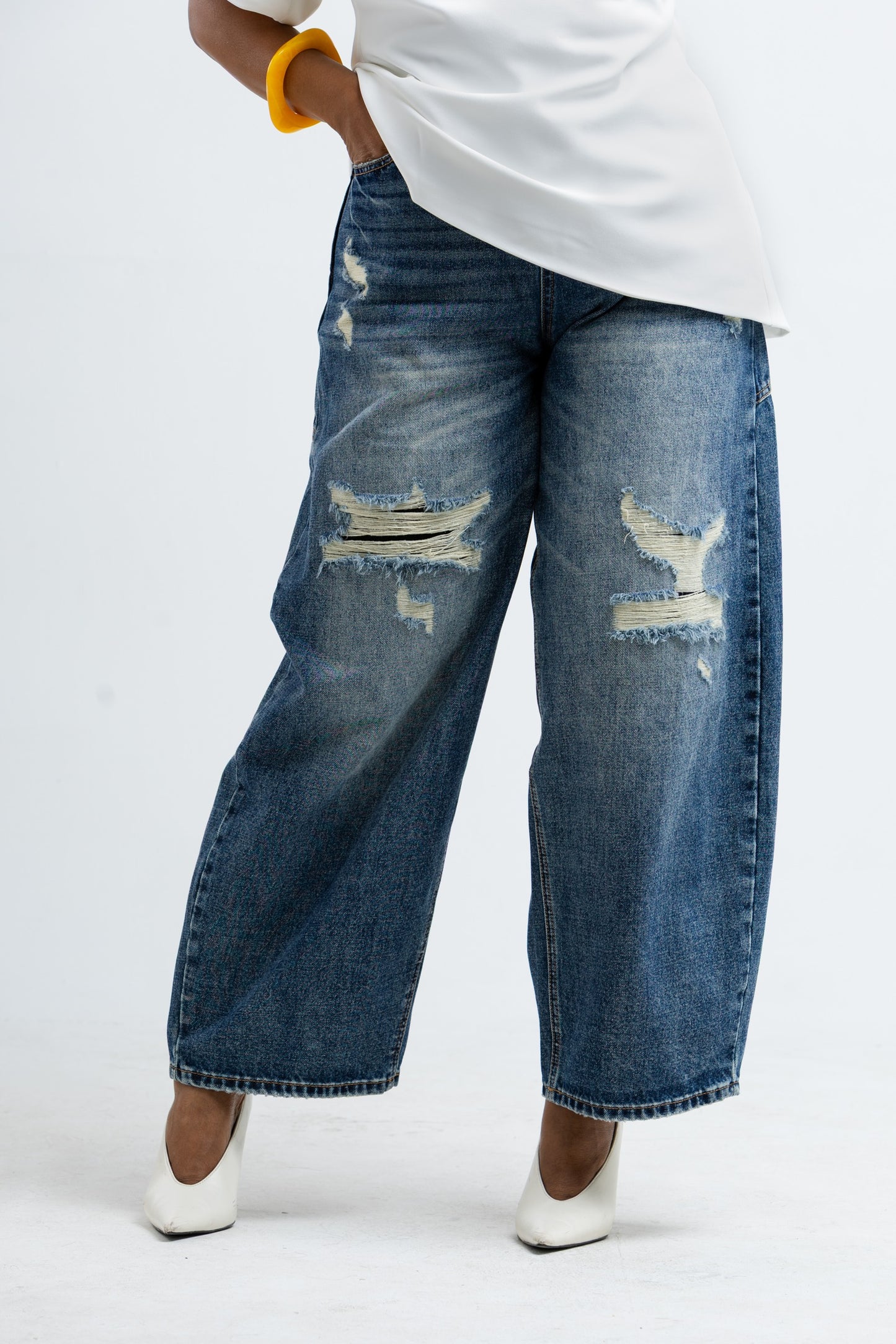 Washed Barrel Jeans