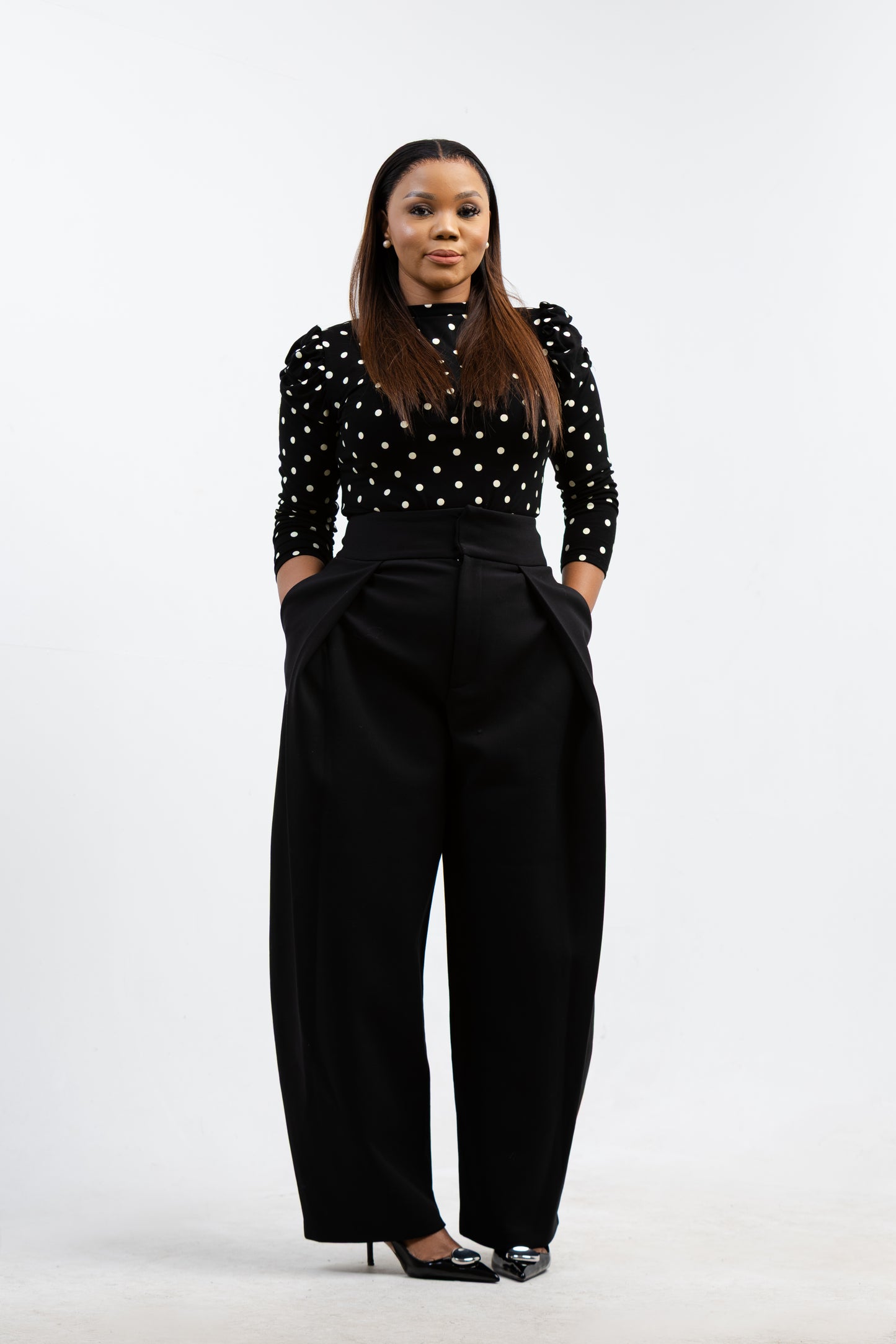 POLKA BLACK PUFF TOP
