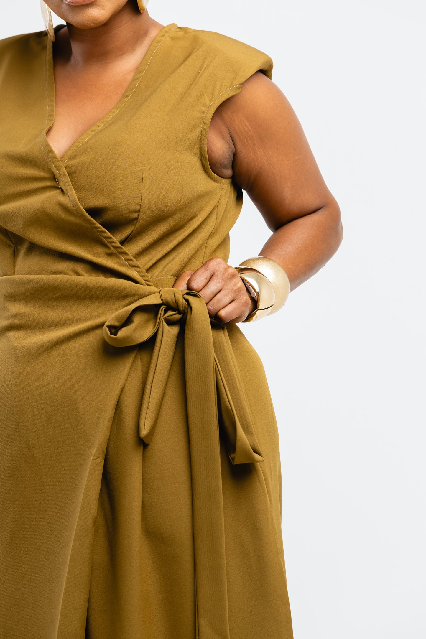 Olive Wrap Jumpsuit