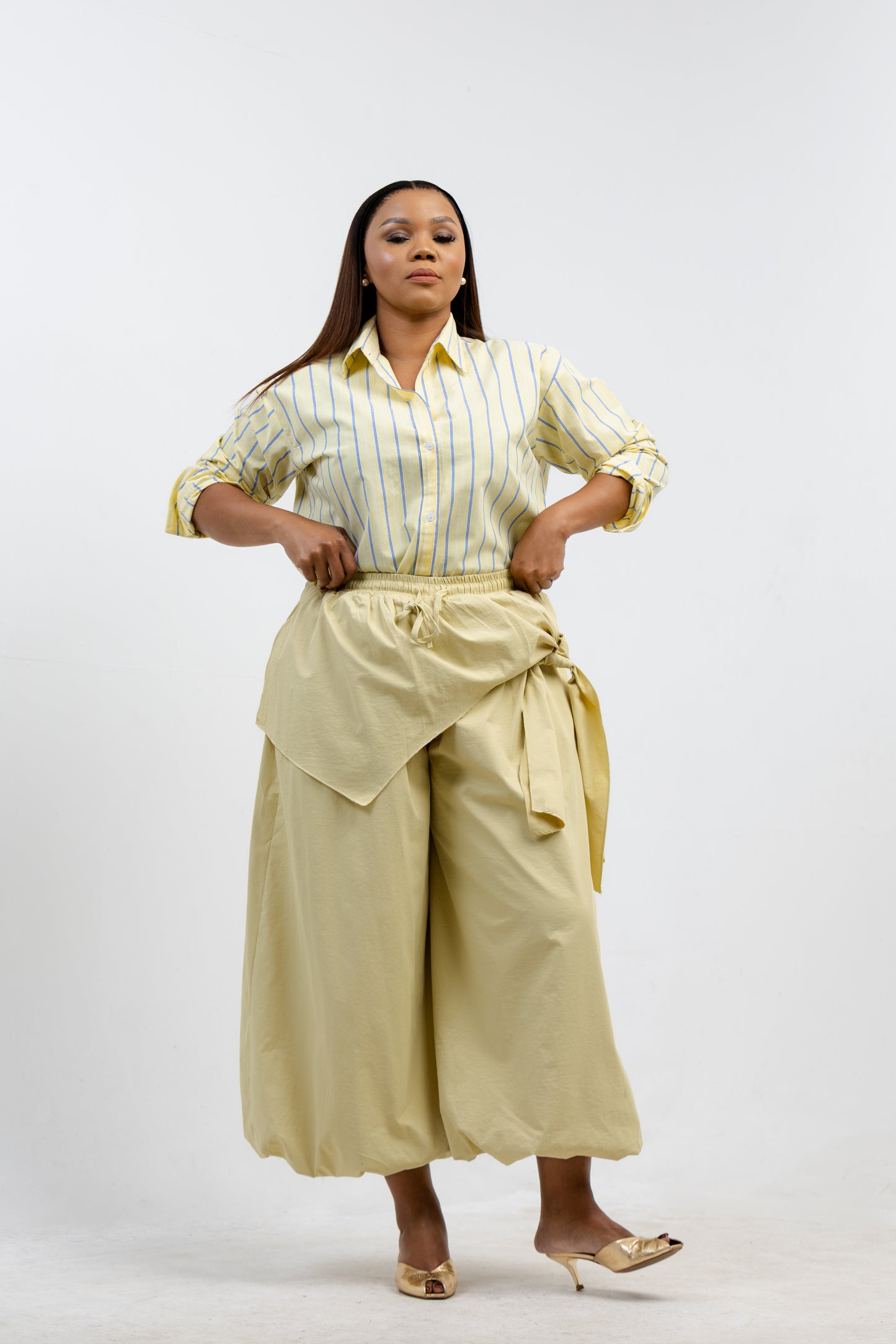 STRUCTURED PALLAZO BUTTHER YELLOW