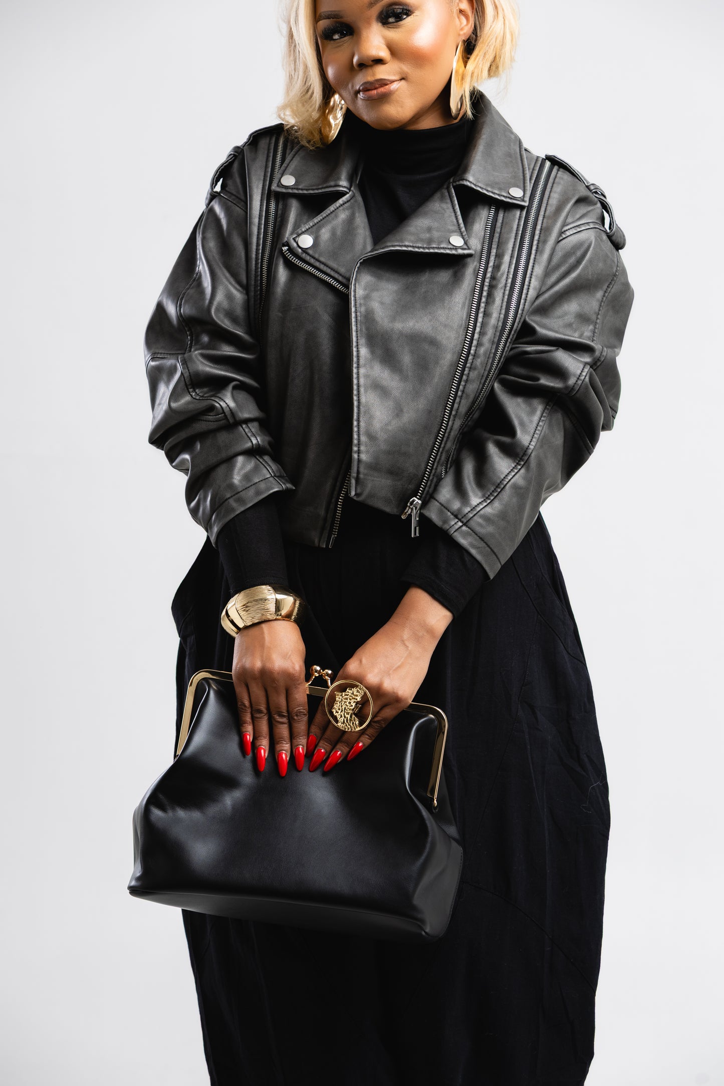 PU leather biker