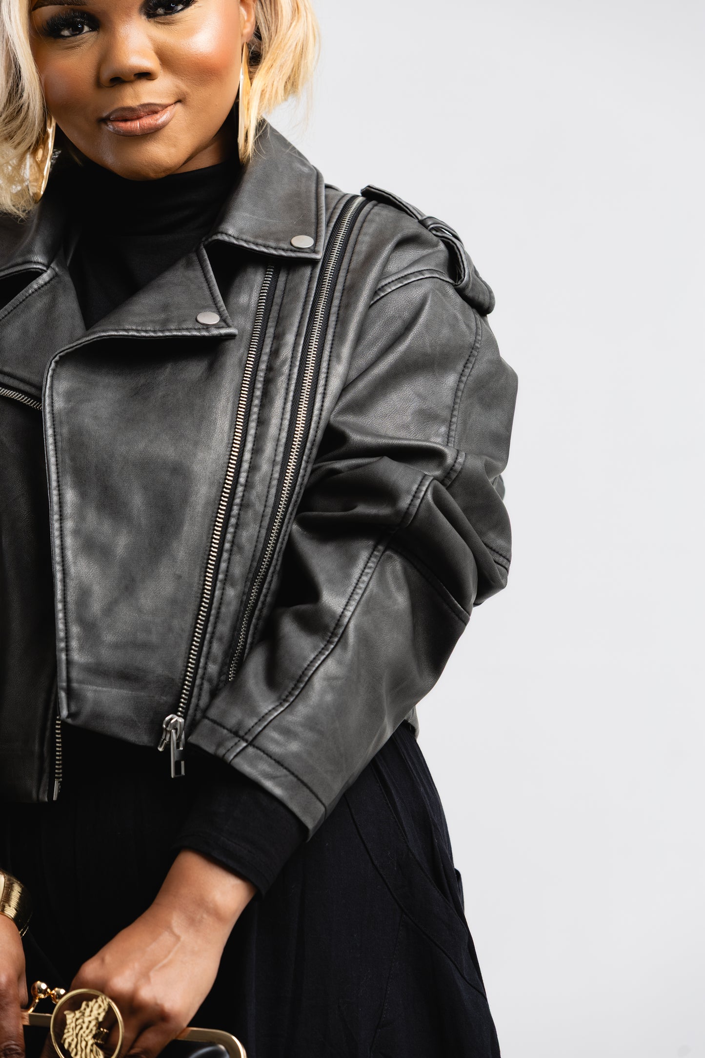 PU leather biker