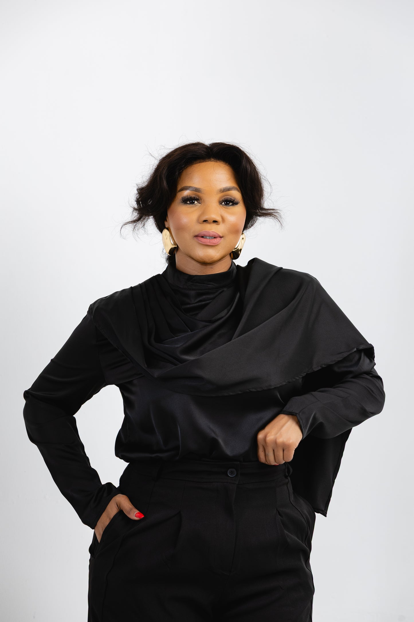 Black Drape Blouse