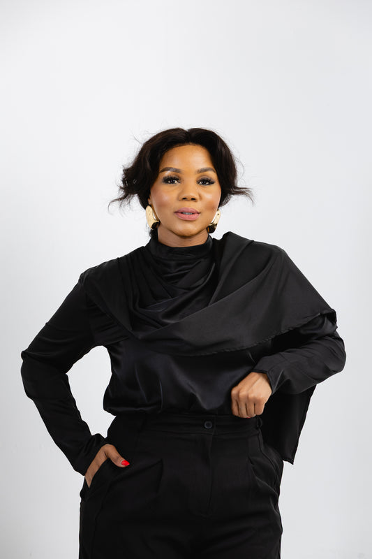 Black Drape Blouse
