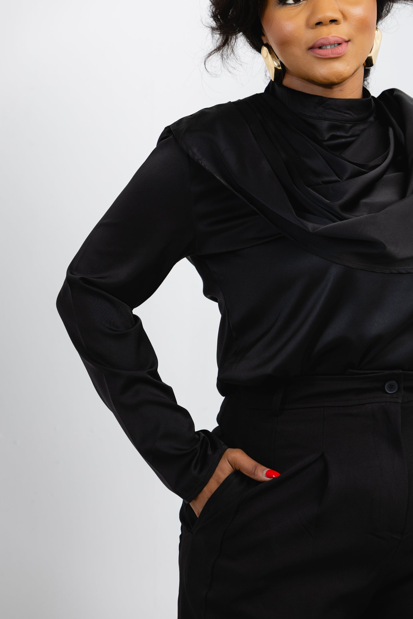 Black Drape Blouse