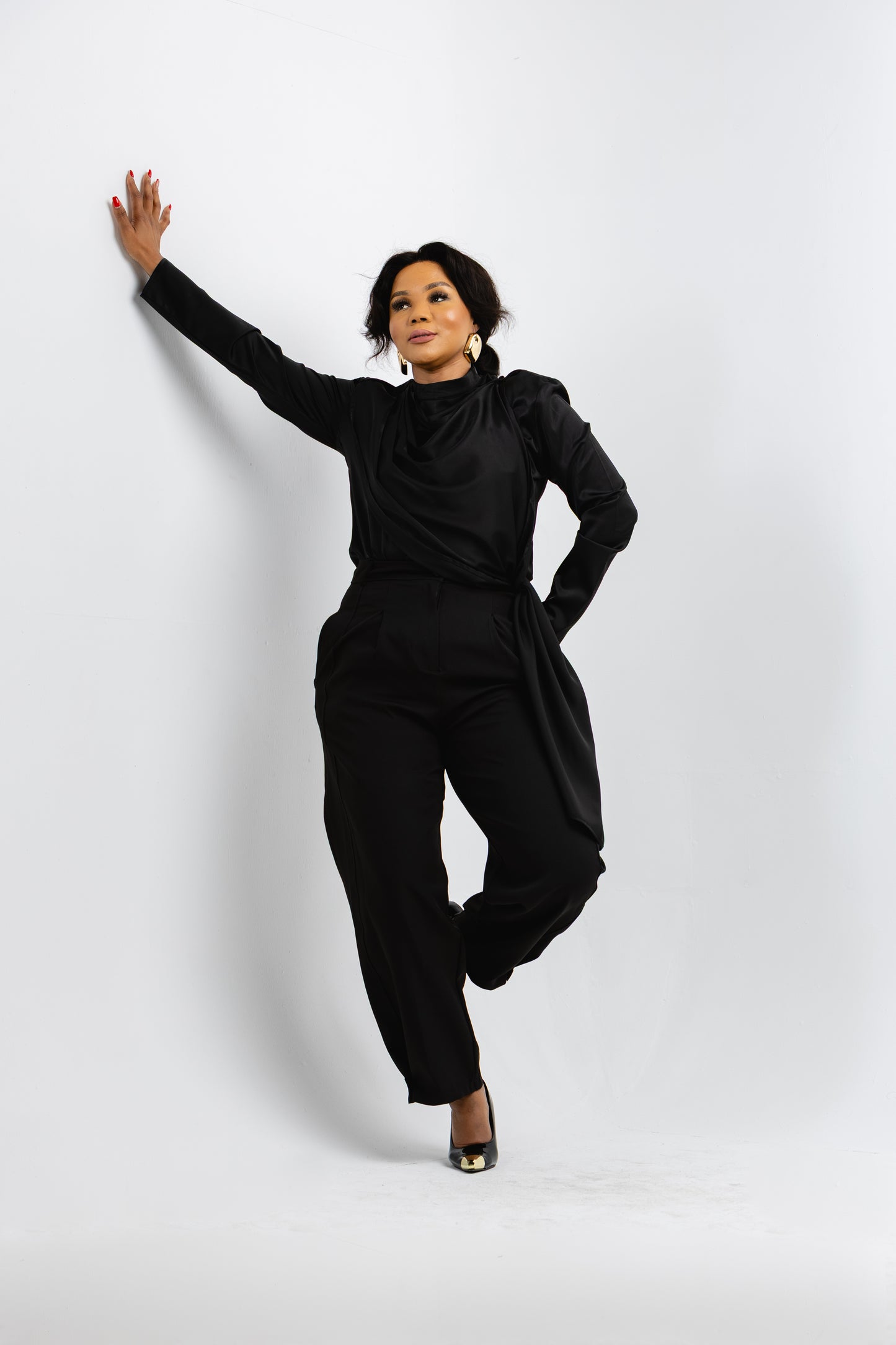 Black Drape Blouse