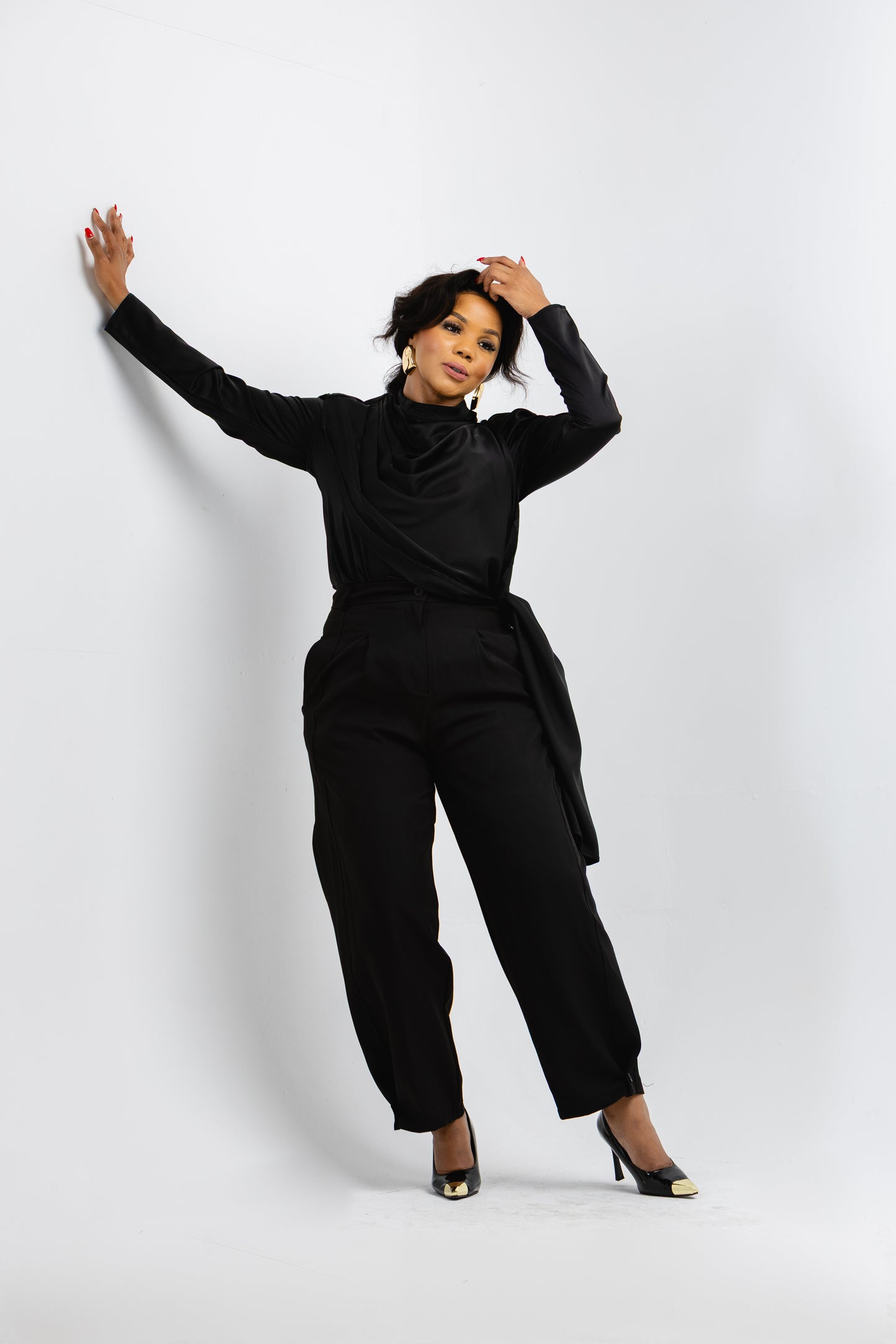 Black Drape Blouse
