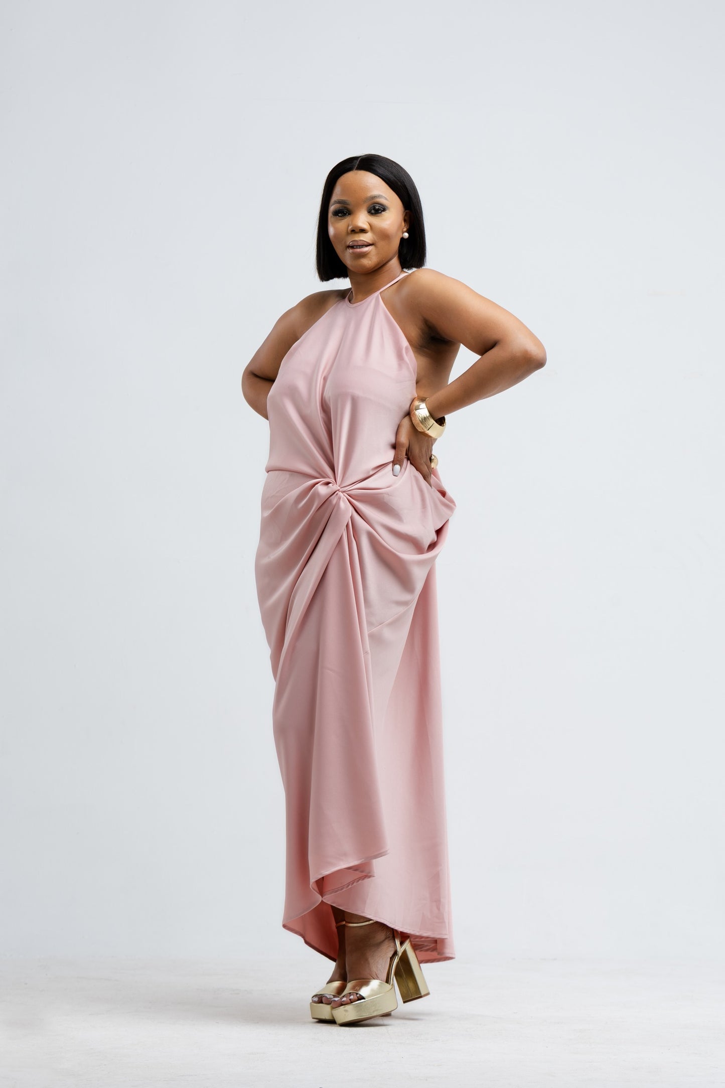 Blush Pink Satin Slip Dress