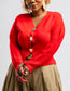 Red crop cardigan