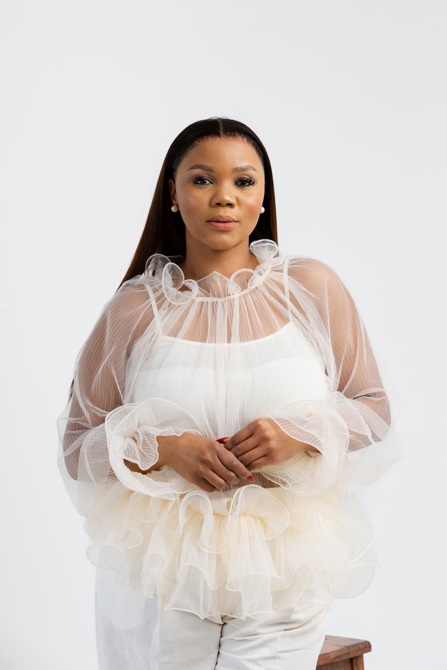 WHISPER TULLE BLOUSE