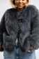 Grey faux fur coat