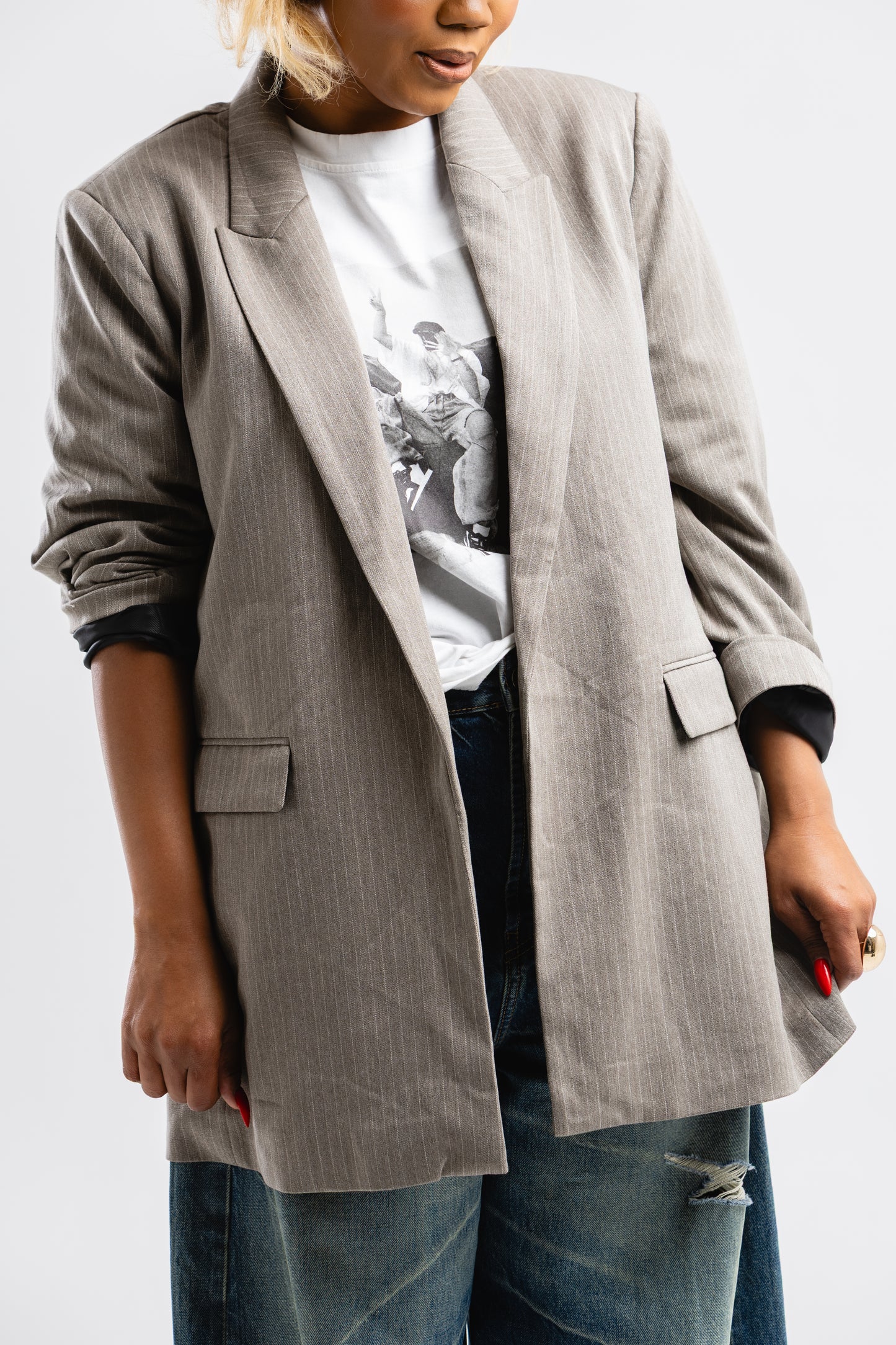 Pinstripe Blazer