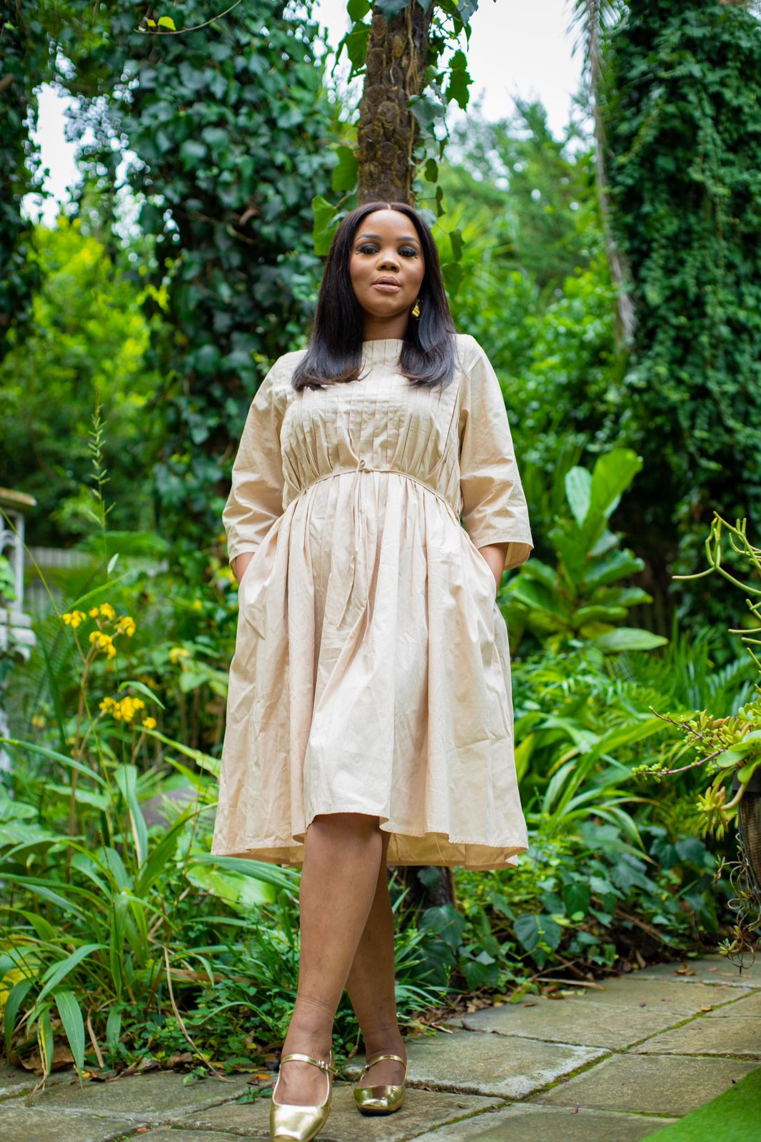 Beige Boho Dress