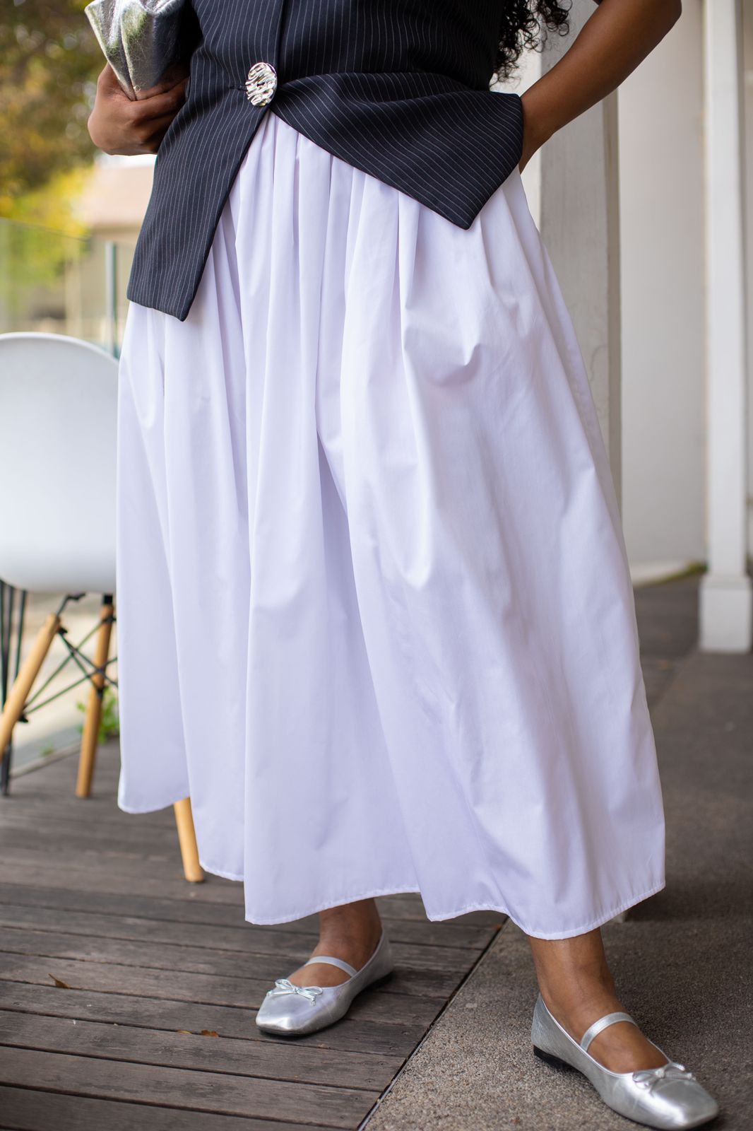 White Parachute Skirt