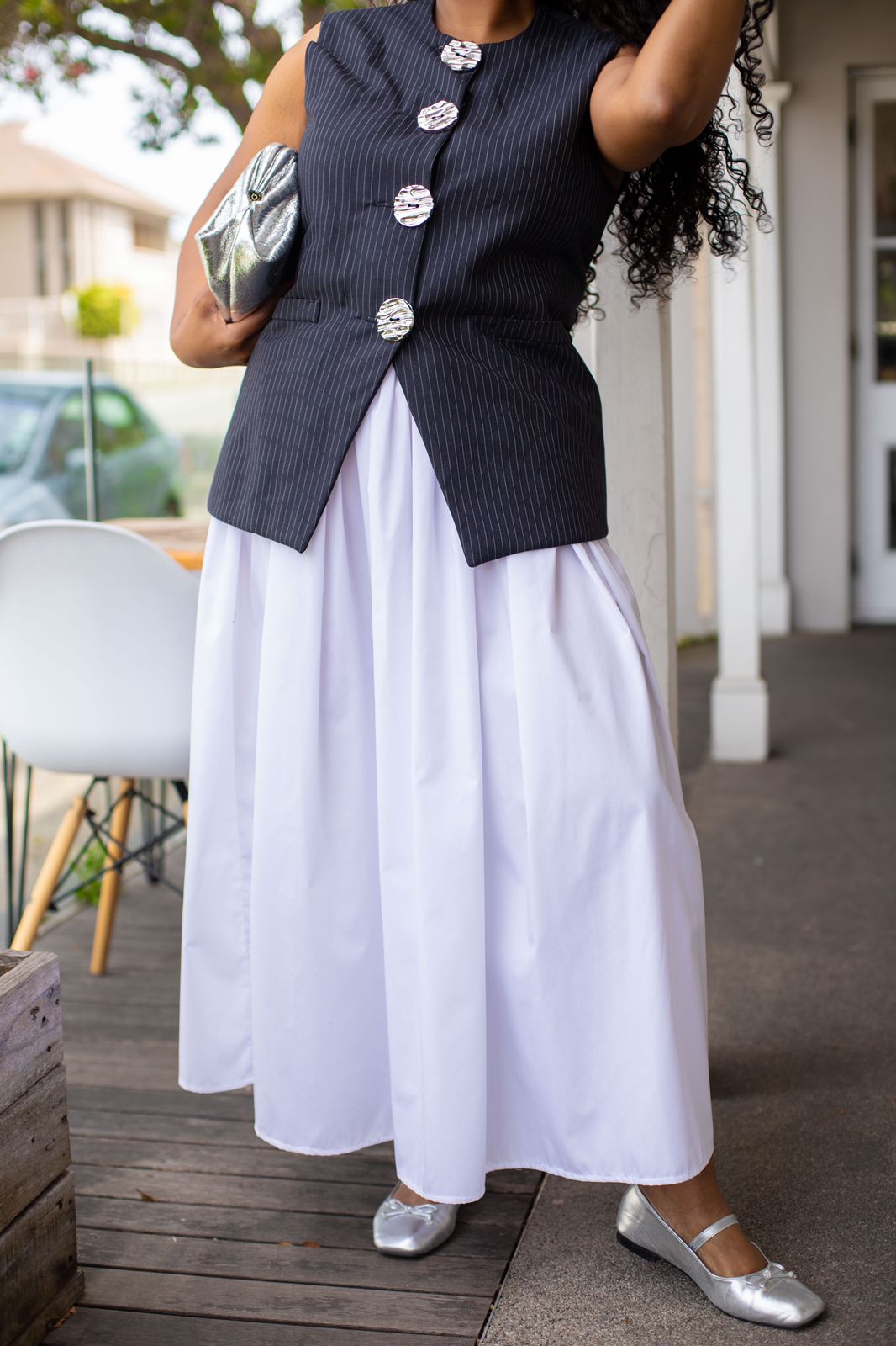 White Parachute Skirt