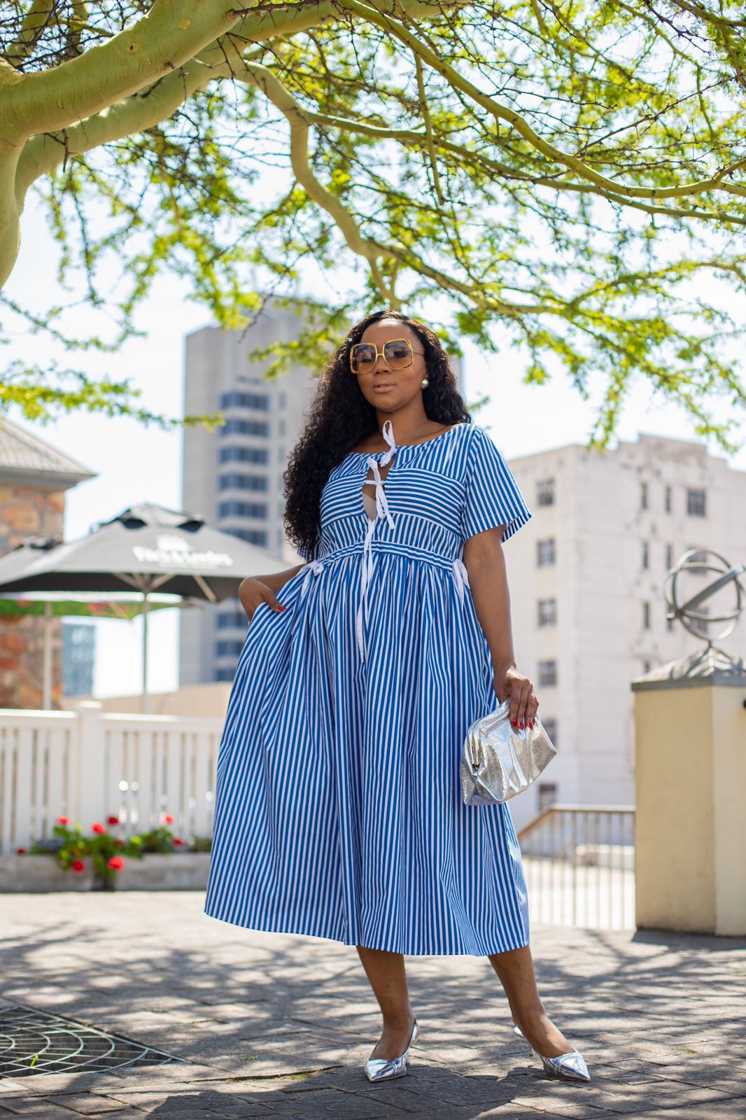 Striped Blue Reversible Dress (Available on pre-order)