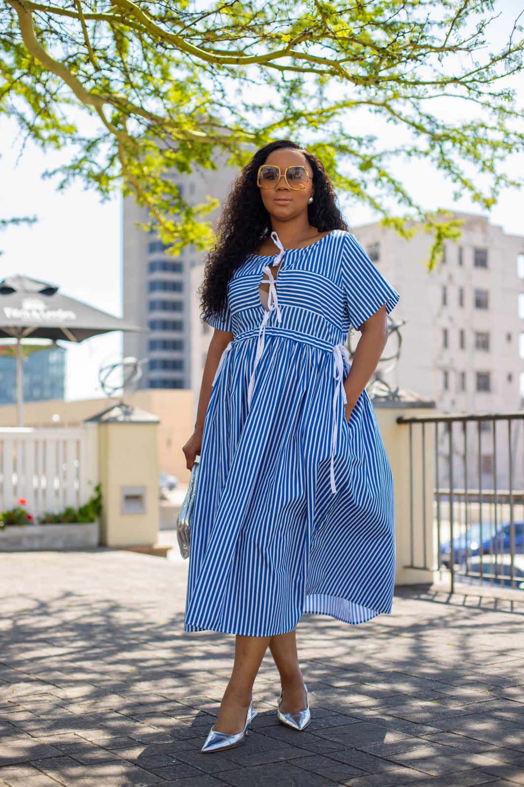 Striped Blue Reversible Dress (Available on pre-order)