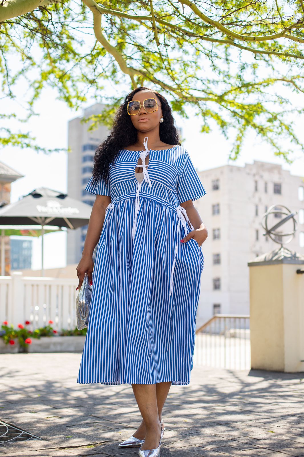 Striped Blue Reversible Dress (Available on pre-order)