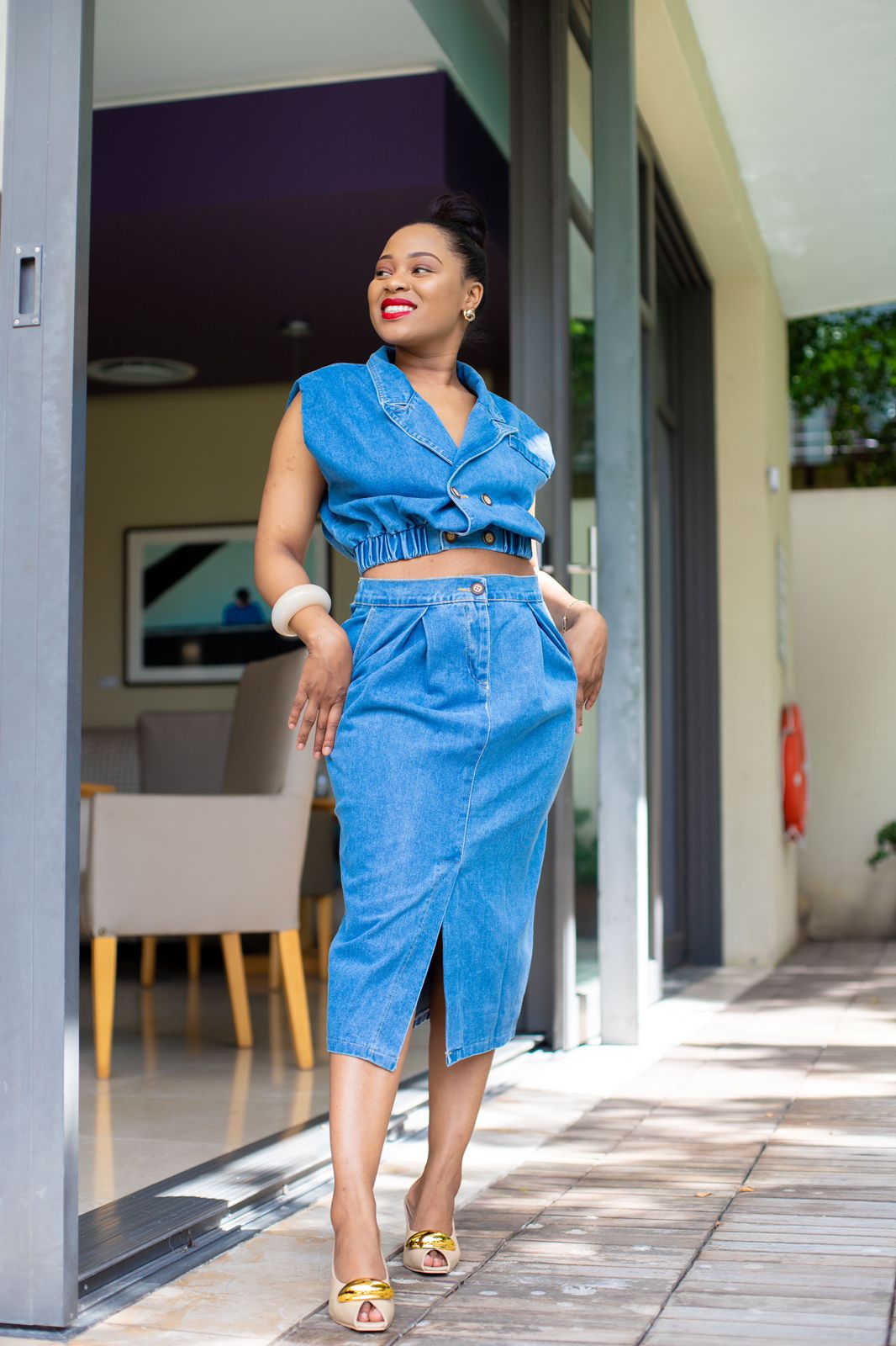 Denim Two-piece Set