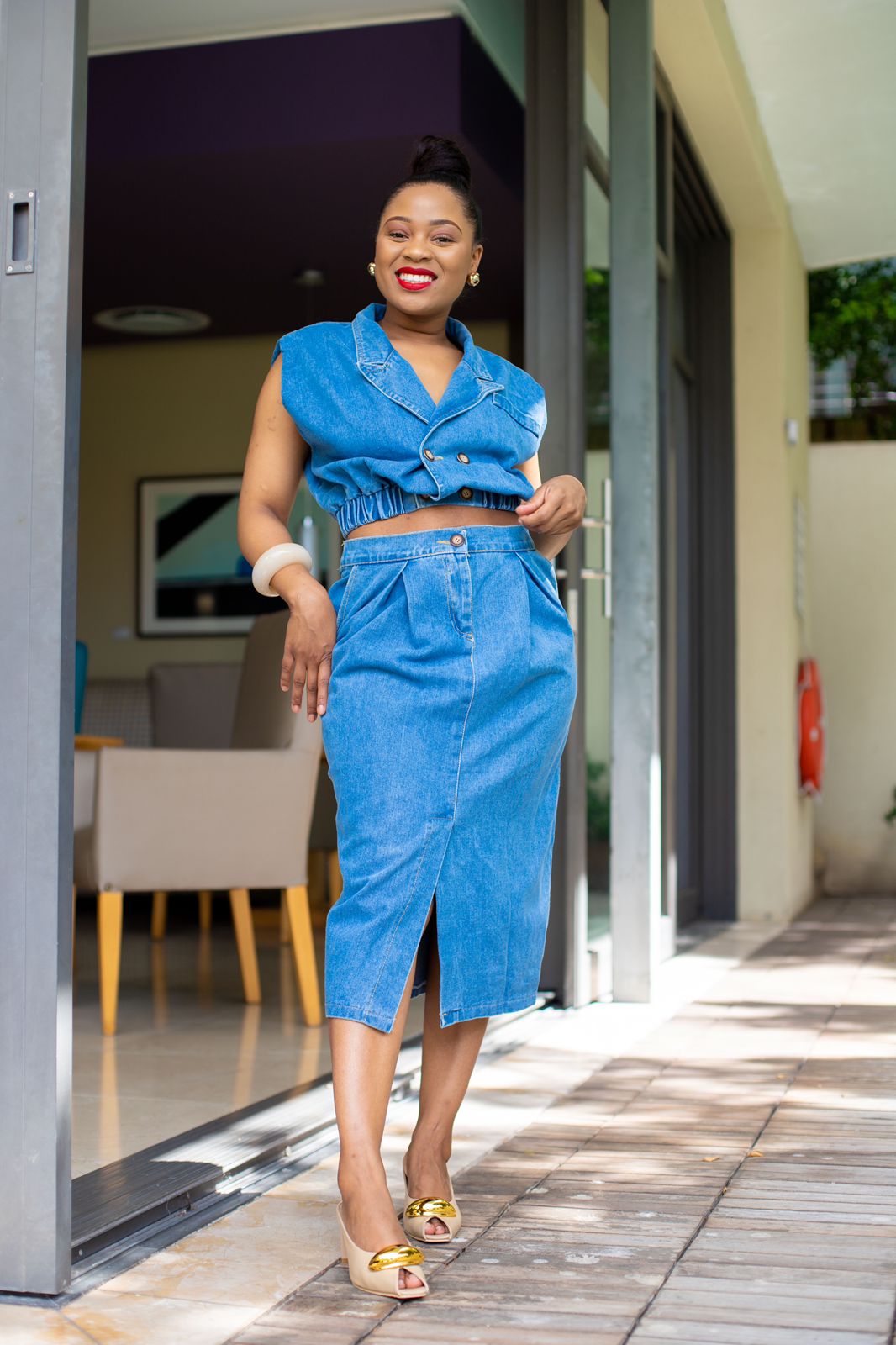 Denim Two-piece Set